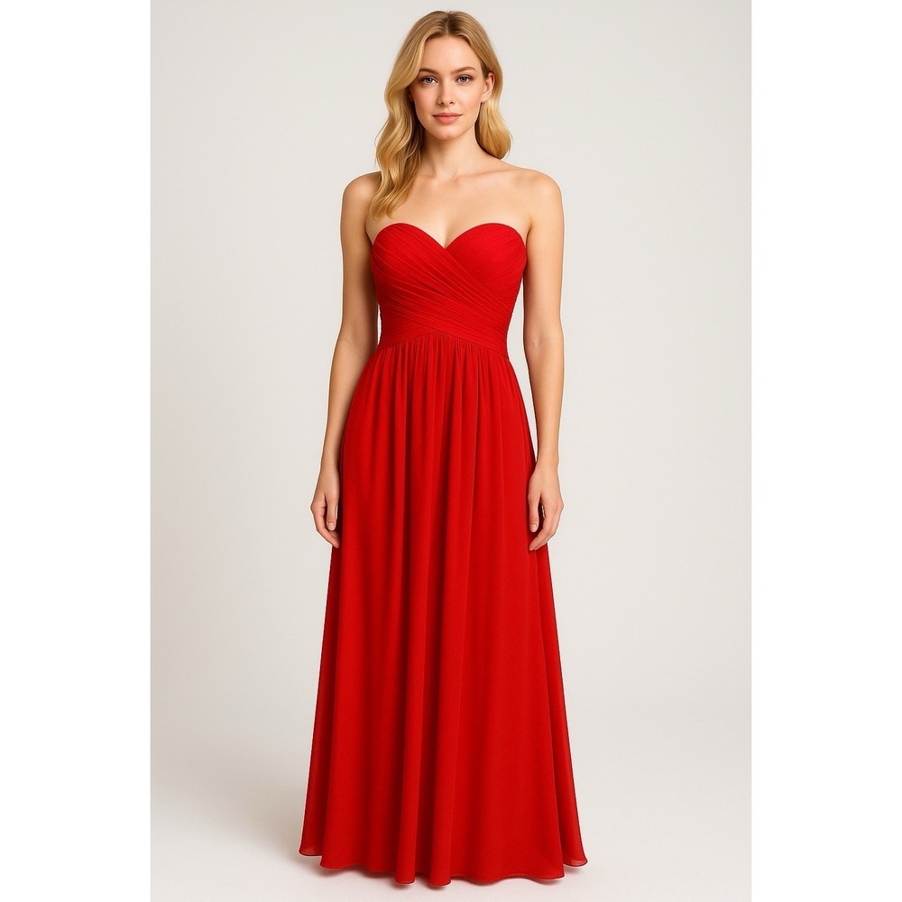 The Unbranded Brand | Dresses | Strapless Sweetheart Empire Waist Red Dress Size 8